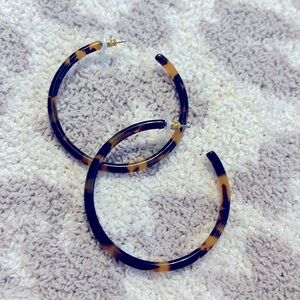 J. Crew Tortoise hoop earrings